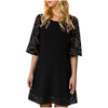 Dress Plus Size Elegant Embroidery Chiffon Lace Half Sleeve Prom Formal Party