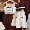 Floral Sleeveless Top and Skirt Embroidery Kit for Kids