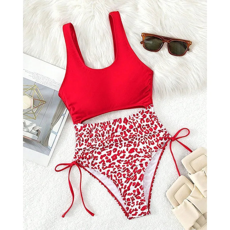 High Waisted Leopard Print Summer Bikini Set