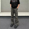 Style Street Vibe Washing Multi-Pocket Micro Flare Cargo Pants