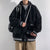 Men's Winter Outerwear: Black Khaki Patchwork Corduroy Jacket