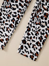 Adorable Crew Neck Pullover with Leopard Print Pants