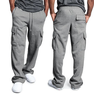 Men's Straight Fit Joggers Sweatpants Multi-Pocket Style