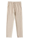 Casual Cotton Linen Chino Pants Men Wide Leg Lightweight Baggy Sweatpants