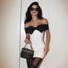 Women's Mini Dress Bow Patchwork Sleeveless Clubwear