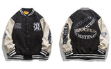 Vintage Baseball Embroidery Jacket Unisex Hip Hop Varsity Patchwork Jacket