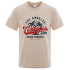California Beach Tshirt Men's Oversized Cotton Crewneck Summer