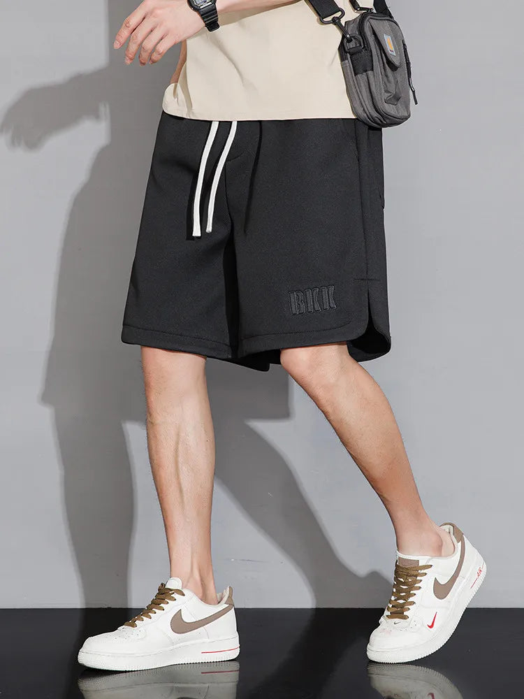 Summer Men's Sweat Knee-Length Straight Pants Streetwear