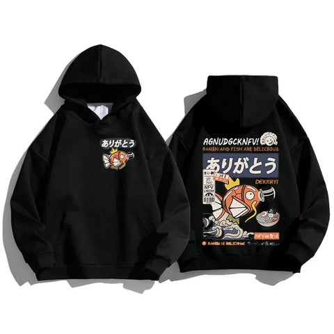 Japan Harajuku Anime Hoodie - Streetwear Graphic Sweatshirt Trendy Oversized Pullover