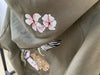 Army Green Flowers Skull Wings Pocket Fleece Pullover Sweatshirt