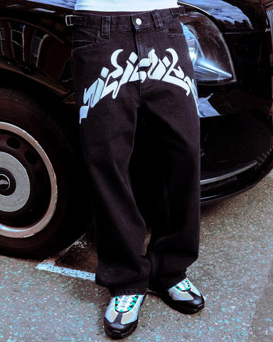 2023 New Black Baggy Jeans Street Hip Hop Y2K Punk Denim Pants