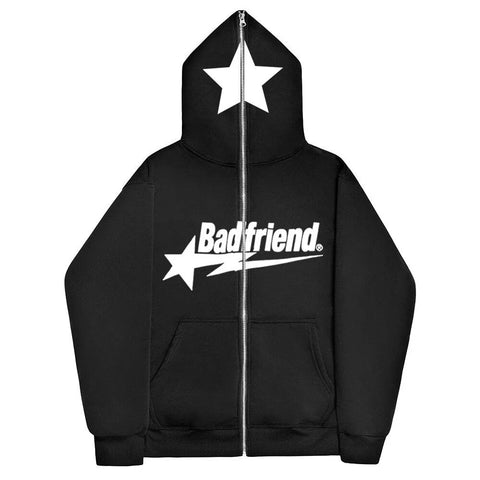 Badfriend Ins High Street Y2K Unisex Inner Zipper Loose Oversized Streetwear