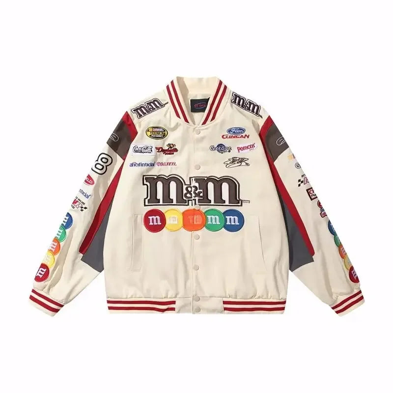 Women's Baseball Jacket Loose Hip Hop Casual Embroidered