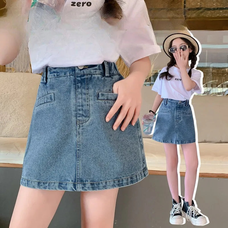 Girls Denim Shorts Summer Children's Pants Style Thin Skirt Korean Version