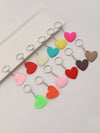 12pcs PVC Heart Keychain Cute Fashion women Key Chain Ring Bag Backpack