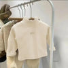 Autumn Winter Half High Neck Pullover Long Sleeve Shirt Kids