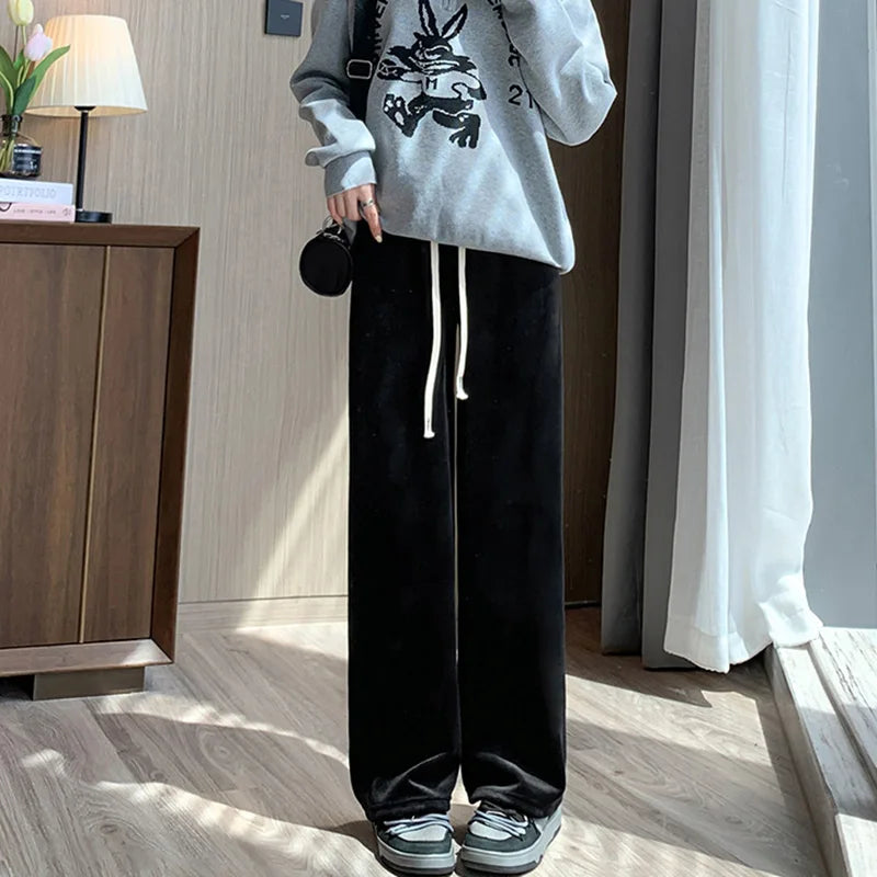 Elastic Waist Wide Leg Trousers