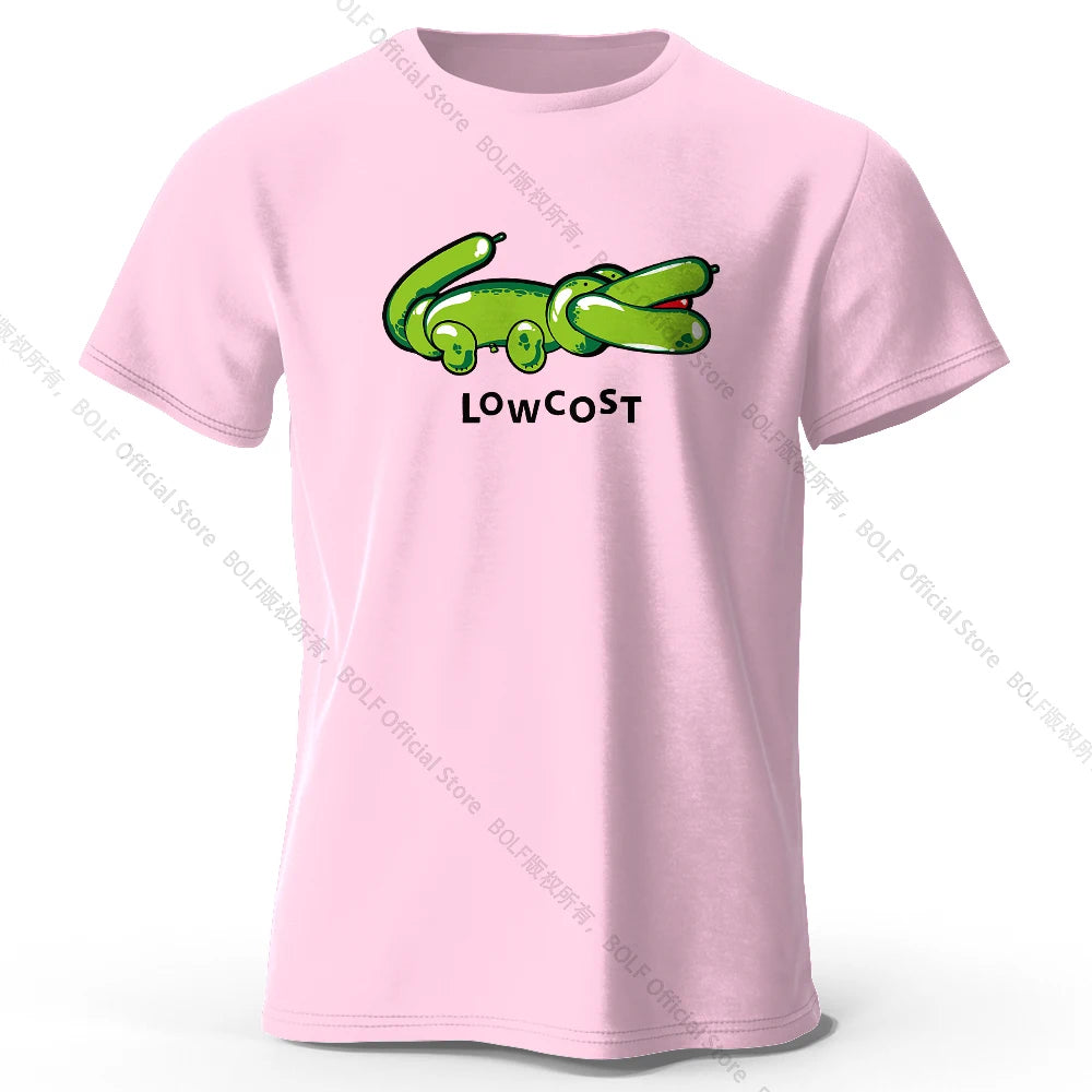 Mens Lowcost Crocodile Joke Tshirt 100 Cotton Oversized Funny Tee