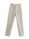 Pencil Women Pants High Waist Seam Detail