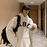 ABC Letter Print Men's Hoodies Korean Fashion Harajuku Pullover Hip Hop Streetwear