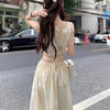 Halter Hollow Sleeveless Tassel Solid Color Simple and Generous Hem Holiday