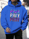 Pray Print Men's Casual Fleece Hoodie