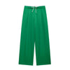 Solid Lace Up Side Zipper Straight Pants