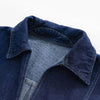 Y2K Denim Blue Women Shirt Double Pockets Cropped Blouse Elegant