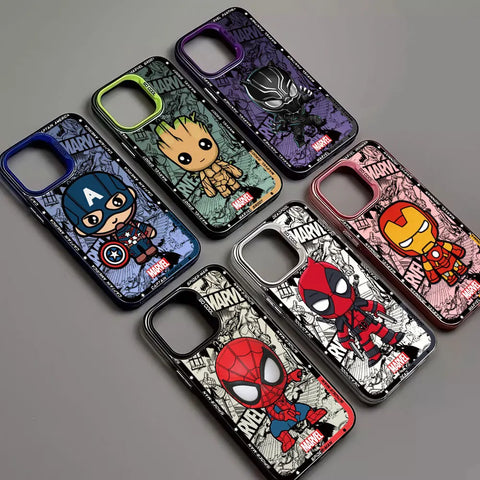 Cartoon Marvel Spiderman Groot Phone Case for iPhone TPU Silicone Soft Cover