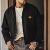Jacket with Heavyweight Cotton Pockets Design Lapel Collar Zipper Coat