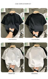 Summer Men Clothing Summer Rhinestone Rivet T-shirt Round Casual T-shirt