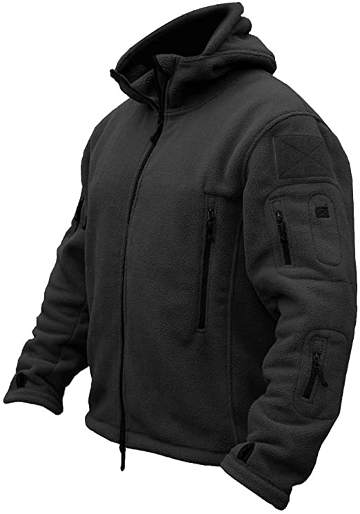 Men's Tactical Hiking Hooded Coat: Warm Outdoor Fleece Jacket