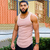 Men's Vest Summer Sports Casual Knitted Round Neck Slim Fit Elastic