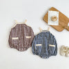 Summer baby Romper for Girls fashion Plaid Newborn Sleeveless Jumpsuit Baby