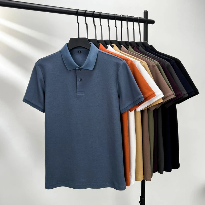 Men's Polo Shirt Casual Short Sleeve, Breathable Lapel Tee Sporty