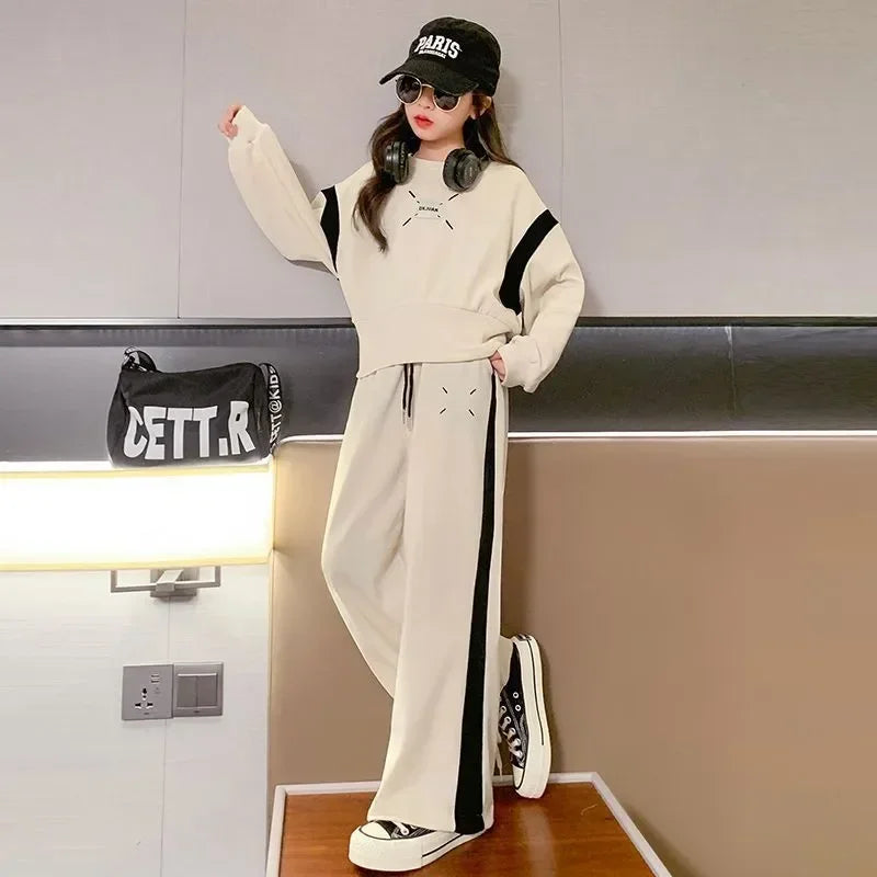 Spring and Autumn Junior  Children Korean Fashion Splicing Tops