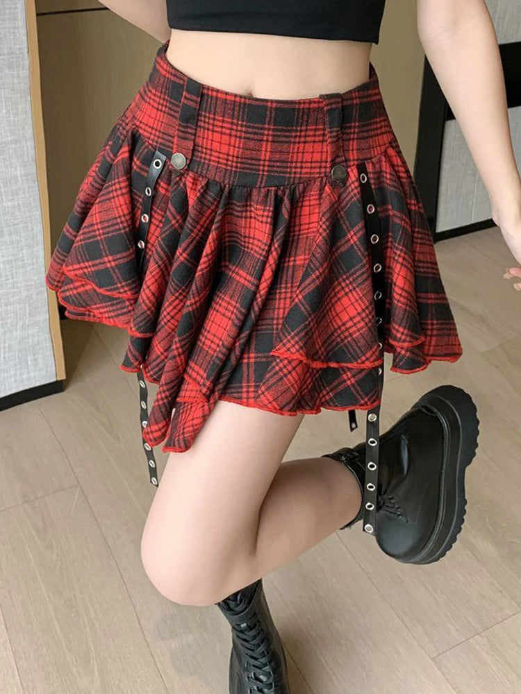 High Waist Gothic Retro Mini Skirt