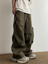 Techwear Parachute Cargo Pants Men Hip Hop Wide Leg Trousers Streetwear