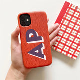 Personalized Monogram Initial Letters Leather Case For iPhone