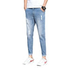 Casual Loose Fit Slimming Effective Mid-tone Straight Leg Denim
