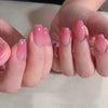 Acrylic RedBlack Gradient Press-on Nails Coffin Ballerina False