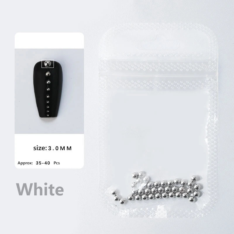 0.4mm-1.5mm Nail Art Beads Steel Ball Metal Micro Caviars Alloy
