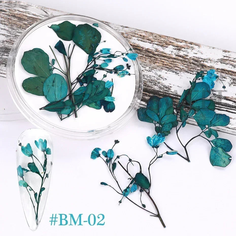 Delicate 3D Dried Flower Nail Art Exquisite Beauty Charms