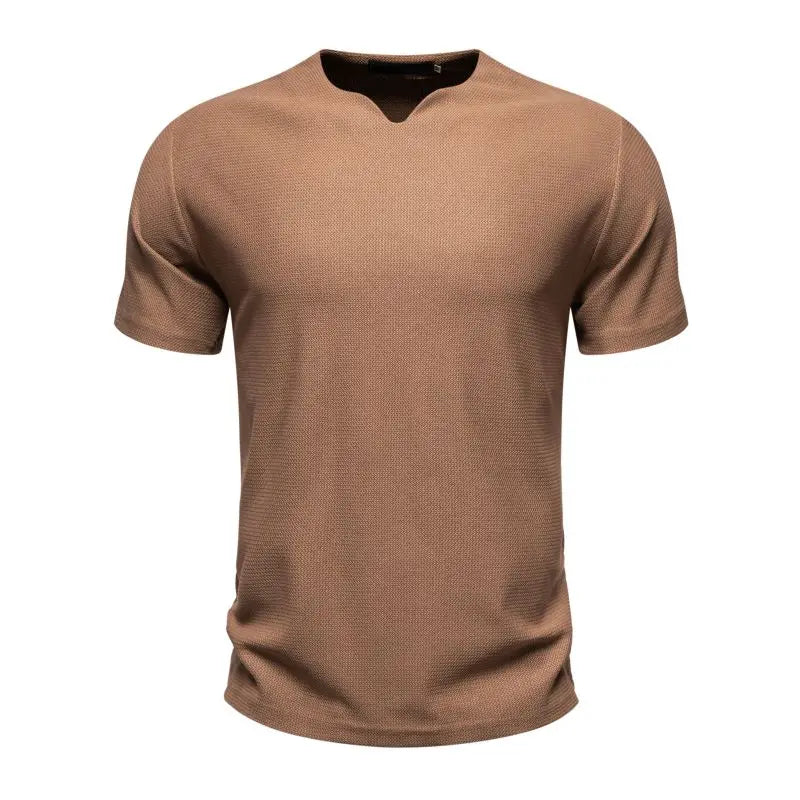 Fashion V Neck Solid Short Sleeve T-shirts