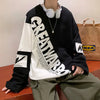 Fashion O-Neck Spliced Casual Printed Letter Sweatshirts Men's Clothing 2024