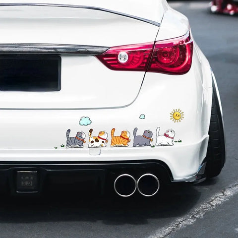 Climbing Cats Car Sticker Funny Animal Styling Waterproof Stickers Decoration Car