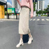 Argyle Knitted Pencil Skirt High Waist Korean Style