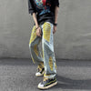 Men Ripped Denim Jeans Loose Fit Hip Hop Trousers