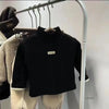 Autumn Winter Half High Neck Pullover Long Sleeve Shirt Kids