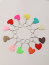 12pcs PVC Heart Keychain Cute Fashion women Key Chain Ring Bag Backpack